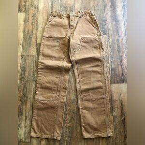 Carhartt B01-M Double Knee Duck Pants 32x32 Loose Fit Brown 30.5 Inseam